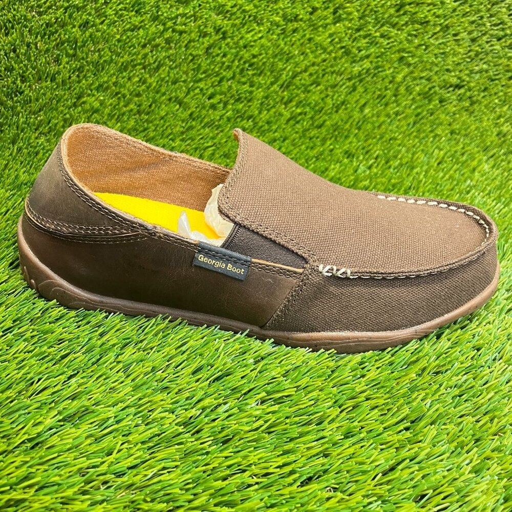 Georgia Cedar Falls Mens Size 10.5 Brown Casual Slip On Driving Moccasin Shoes